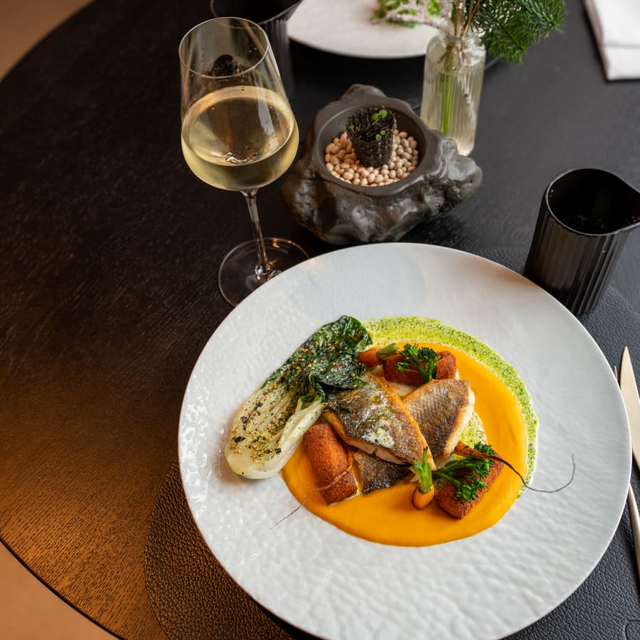 Roasted fish with the season’s vegetables