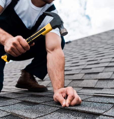 Shingle patch close up