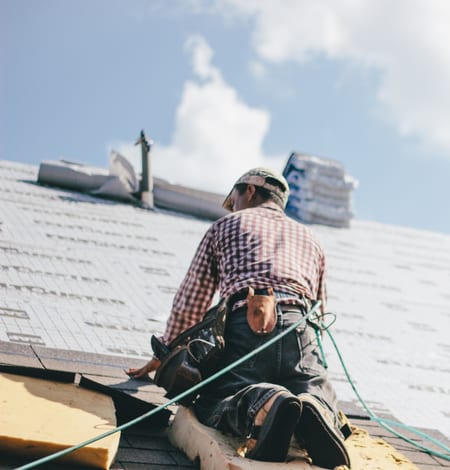 Storm check on a shingle roof