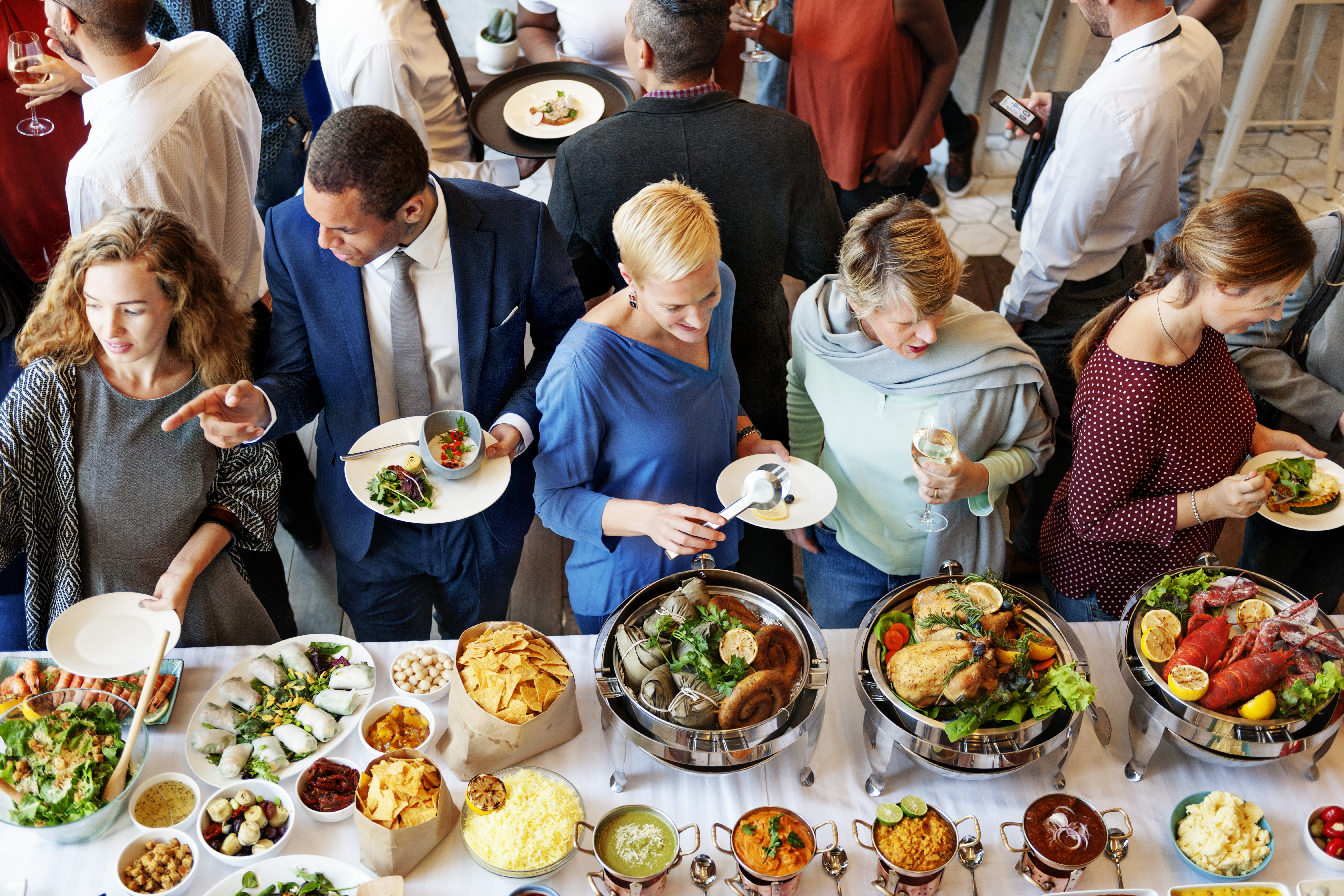 A styled catering spread by Fig & Flame Catering