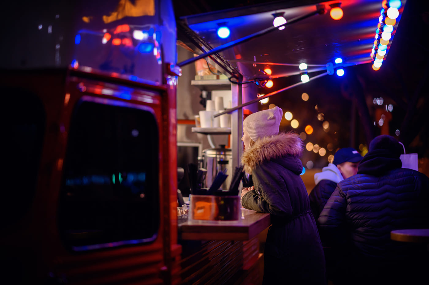 The Taco Truck crew serving at the window