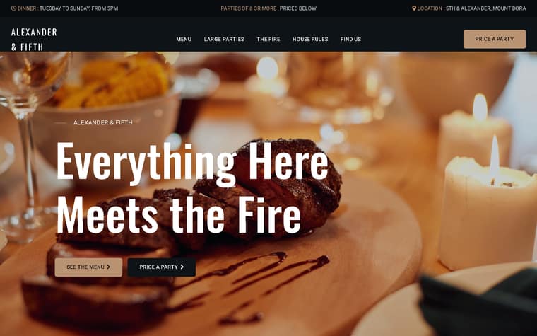 The restaurant template we built