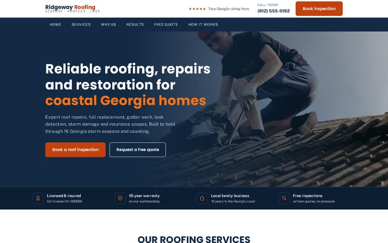 The roofing template we built